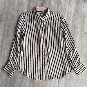 H&M Black and White Striped Blouse